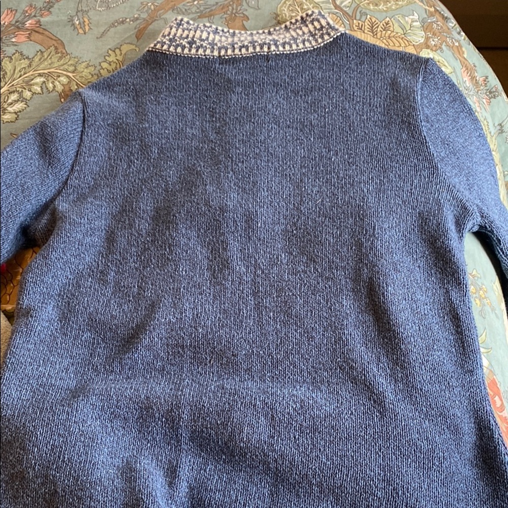 Parkhurst Blue and White Turtleneck Sweater with Nordic Design - Picture 6 of 6